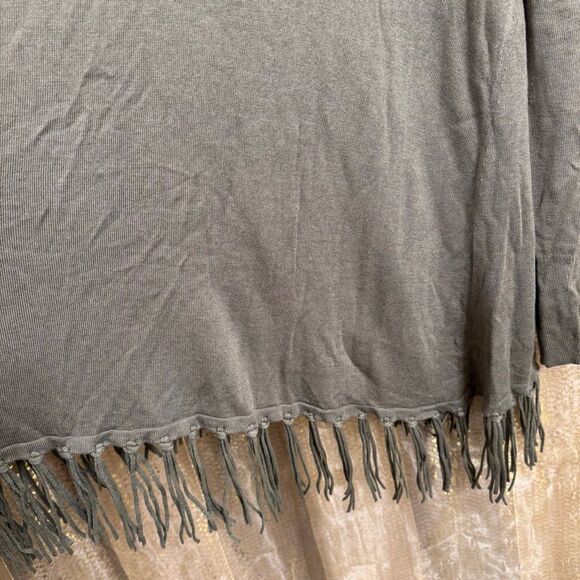 Lane Bryant Olive Green Fringe Hem Open Front Cardigan Sweater 3X NWT 22/24 - Picture 7 of 7